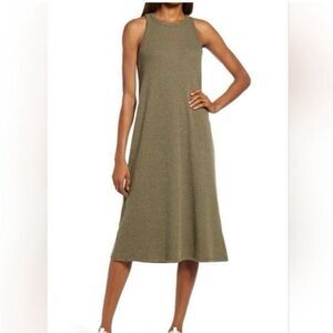 Madewell Westville Tank Midi Dress in olive green Size M